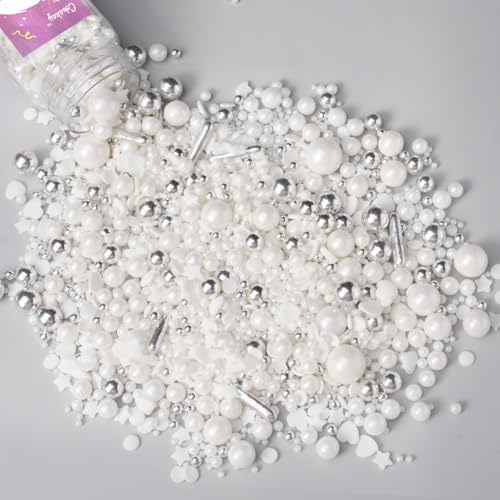 White Wedding Sprinkles for Cake Decorating 4.23ounce (4.23 Ounce)