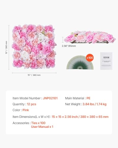 3D Flower Wall Panel (Flower / 15*15IN 12P)