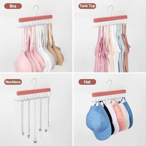 Cedar 2 Pack 2 in 1 Belt Tie Hanger for Closet Max 60 Belts with 60 Ties Capacity (Cedar-2 Pack)