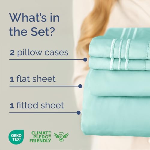 Cal King Size 4 Piece Sheet Set (22 - Spa Blue / California King)