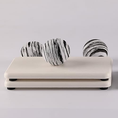 2Pcs Stone Soap Trays Water Absorbing Diatomite Coaster (White / 6.3" x 3.2")