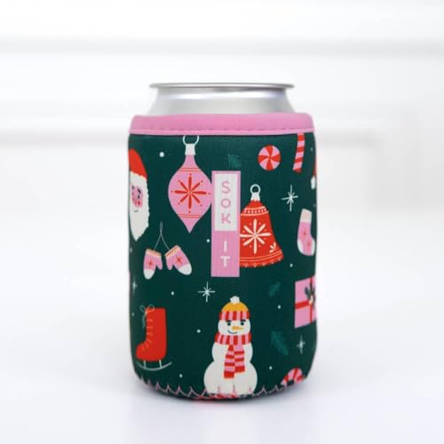 CanSok Sleeve for Beer & Soda Insulated Neoprene Cover (Tis the Season / 12oz Slim Can Sleeve)