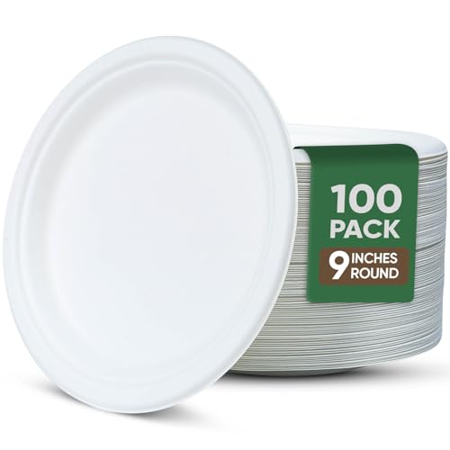 9 inch Paper Plate Heavy Duty Disposable (White / 9 IN)