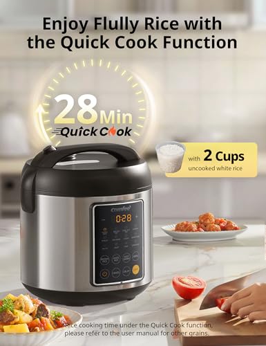 14-in-1 Rice Cooker, Stainless Steel, 10-Cups Uncooked Rice