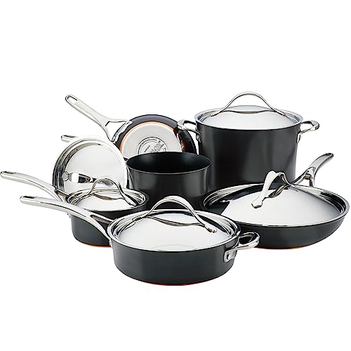 83874 Nouvelle Copper Hard Anodized Nonstick Cookware Set (Cookware Set (11 Piece) / Onyx)