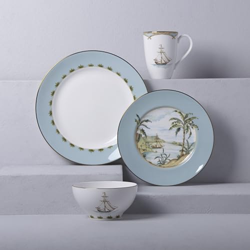 British Colonial Tradewind Porcelain Mug Set for 4 (Mugs, Set of 4)
