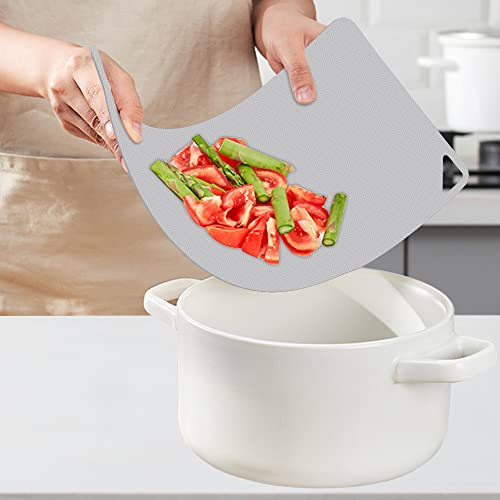 Flexible Plastic Cutting Boards for Kitchen Set of 6 (Multi Grey - S&L - 6)