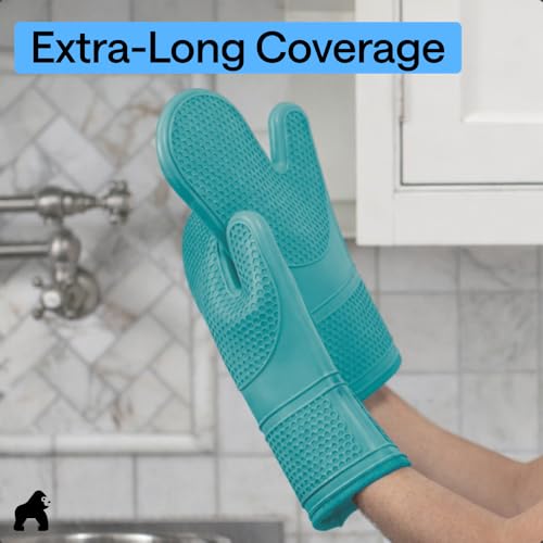 Silicone Oven Mitts (Turquoise / 12.5" Oven Mitts)