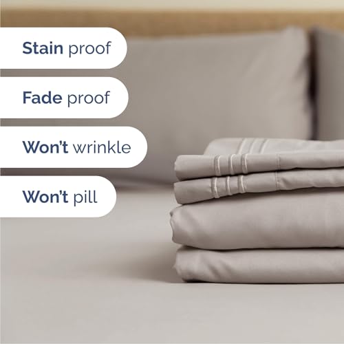 Full Size 4 Piece Sheet Set (03 - Light Grey / Full)