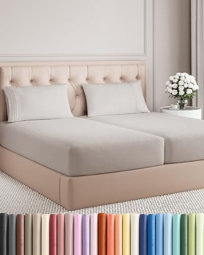 Split King Size 5 Piece Sheet Set (03 - Light Grey / Split King Size)