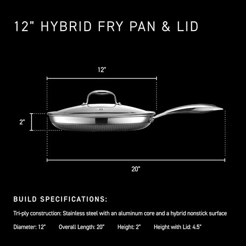 12" Hybrid Nonstick Frying Pan with Lid (Pan + Lid / 12-inch)