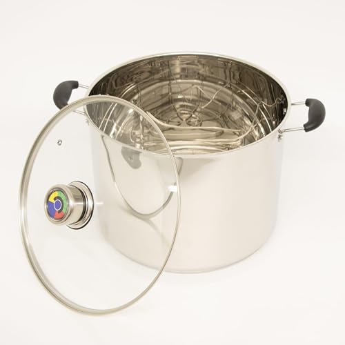 21.5 Quart Water Bath Canner with Pressure Gauge (Silver)