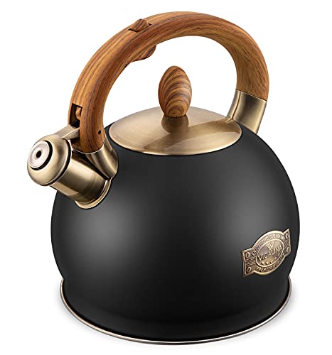 Whistling Tea Kettle Stovetop (Black / 2.6 Quarts)