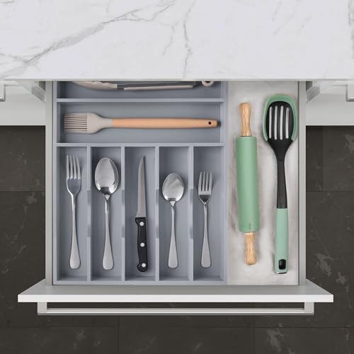Kitchen Bamboo Silverware Organizer