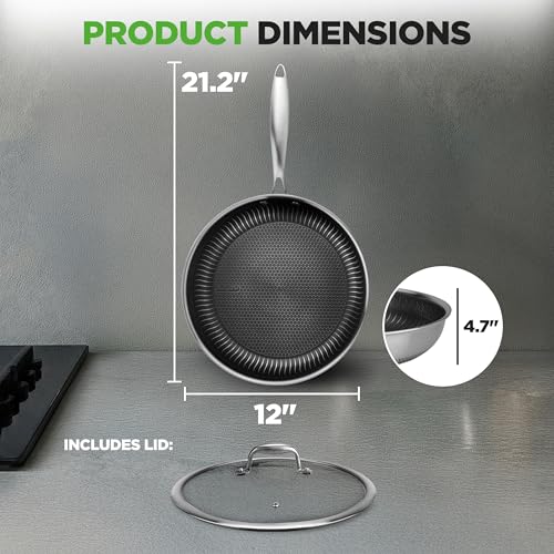 12" Stainless Steel Frying Pan with Lid (12" Frying pan / Stainless Steel)