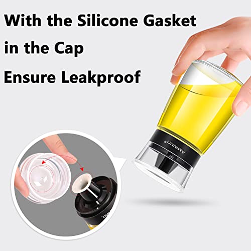 5.5oz Oil and Vinegar Cruets 2 Pack Glass Oil Dispenser Bottles for Cooking Leakproof and Drip Free Spouts (Clear 5.5oz(2 pack))