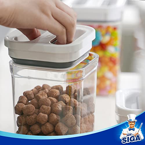 4 Pack Airtight Food Storage Container Set for Pantry Organization (4.2 x 4.2 x 6.3 inch)