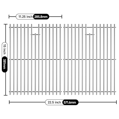 15'' x 22.5'' Stainless Steel Grill Cooking Grid Grate for Weber (15''D x 22.5''W)