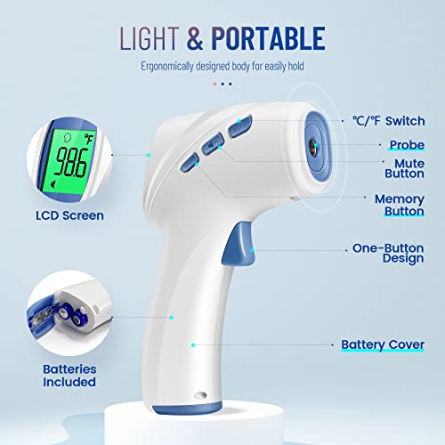 Forehead Thermometer for Adults and Kids (White)