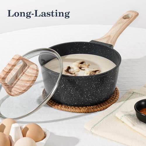 Pots and Pans Set Non Stick (Black / 12 Pieces)