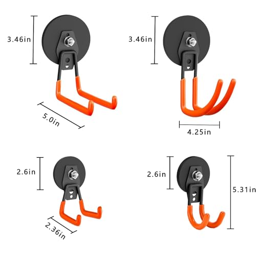 Strong Garage Magnetic Hooks Heavy Duty (Large&medium/8pack)