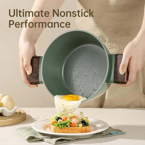 3.5 QT Ceramic Nonstick Saucepan with Lid (3.5 Quarts)