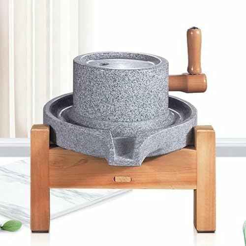 Natural Granite Grain Mill Grinder - Manual Flour, Rice, Seed & Coffee Bean Grinder, 25cm x 40cm - Durable, Efficient, Perfect for Home Use & Cooking