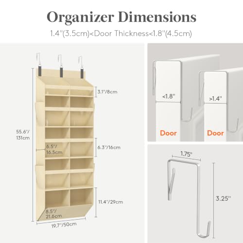 1 Pack Over the Door Organizer (Beige / 10 section)