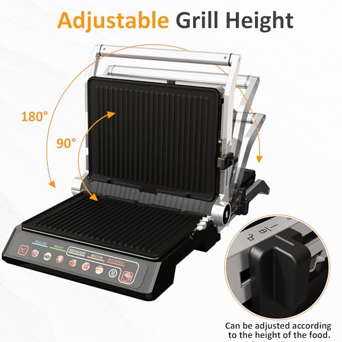 Indoor Grill & Griddle with Preset Menu (Black)