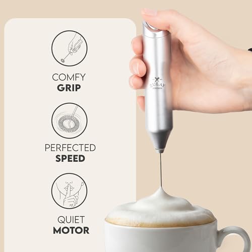 Powerful Frother Wand AA Batteries Included (Graphite Silver / Majestic Frother)