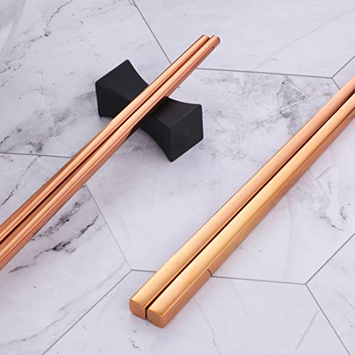 5 Pair Stainless Steel Chopsticks (Rose Gold)