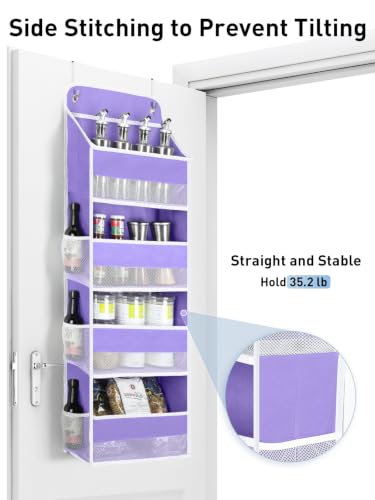 Over the Door Organizer forNursery Closet 35.2lbs Load Purple 4 Tier (Purple / 4 Tier)