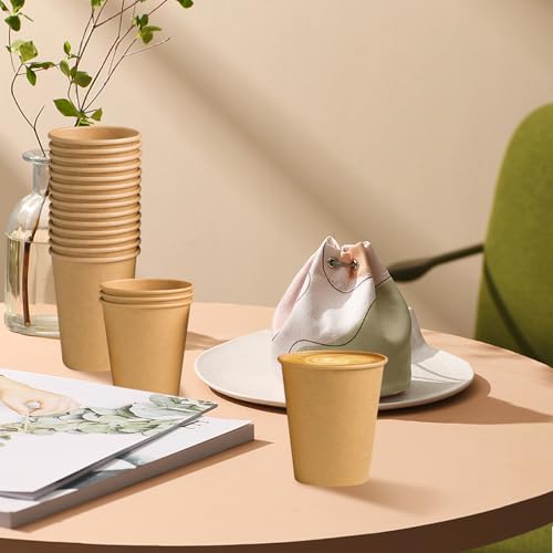 1000 Pack 8 oz Paper Cups Brown Kraft Disposable Paper Coffee Cups (Brown / 8OZ-1000PACK)