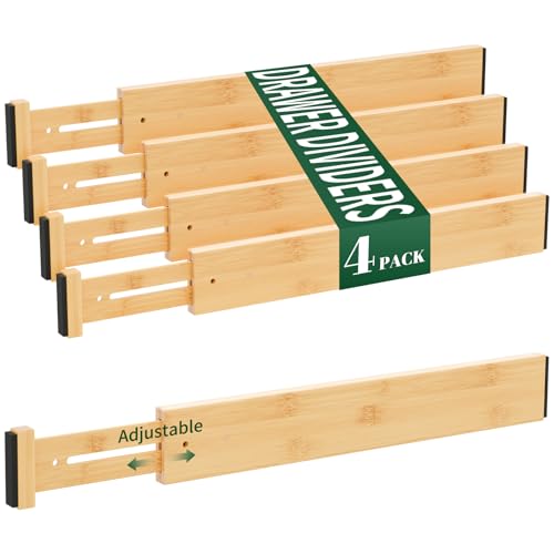 Bamboo Drawer Dividers 2.6" High (4 Count)