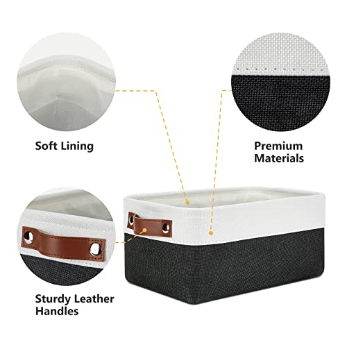 Small Storage Baskets 6 Pack (White&Black / Small/6P-11.8"x7.9"x5.1")