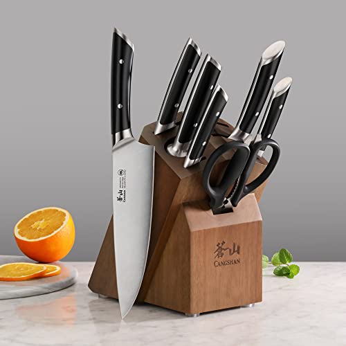 HELENA Series German Steel Forged Knife Block Set (8-Piece / Black)