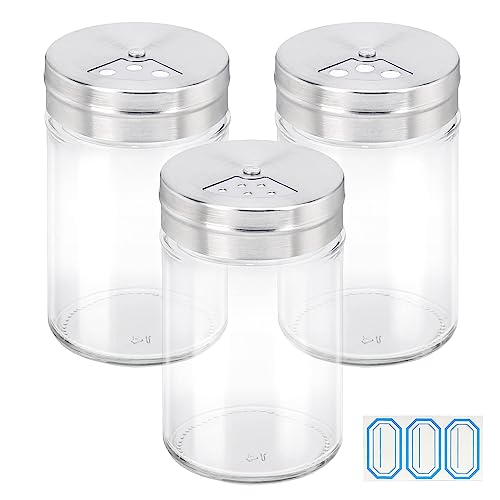 Spice Jars 3 Pack 3 oz Spice Bottles with Shaker Lids (3oz / 80ml)
