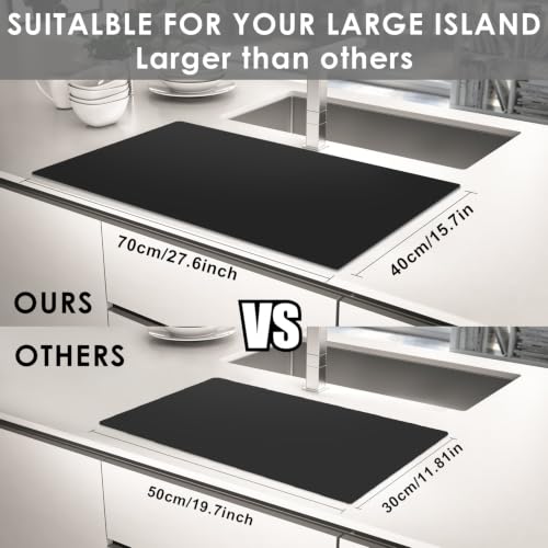 Large Silicone Mats for Kitchen Counter (06-Black / 27.6"L x 16"W)