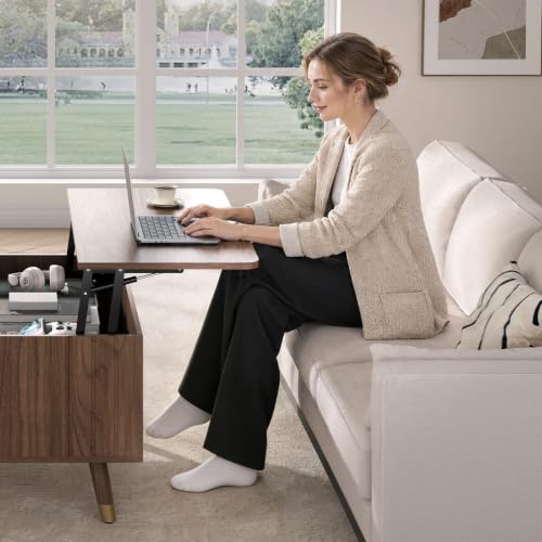 Square Lift Top Coffee Table with Storage for Living Room