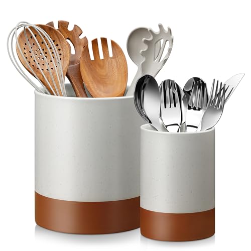 Utensil Holder (Khaki Gray / 7.3"+5.5" (Set of 2))