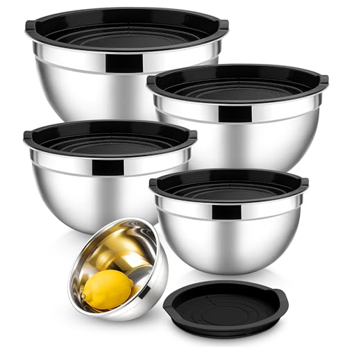 Mixing Bowls with Lids Set (Black / 10 Piece)