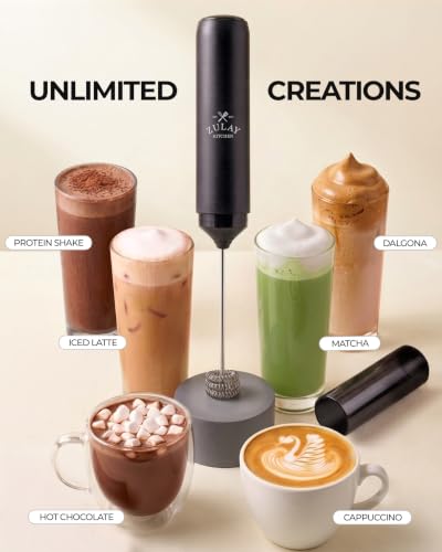 Rechargeable Milk Frother Handheld (ZK Black / Rechargeable Z1 Motor Max)