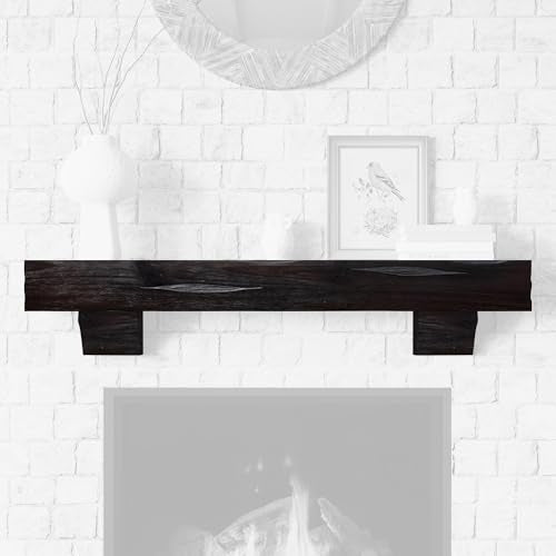 Breckenridge 72” Fireplace Mantel Shelf with Corbels (Coffee Bean Rustic / 72 Inch)