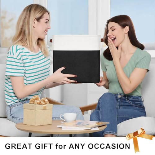 13x13 Cube Storage Bins (Black / Off-White / Cube - 13"x13"x13")