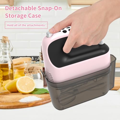 9 Speed Digital Hand Mixer Electric (Pink/Black)
