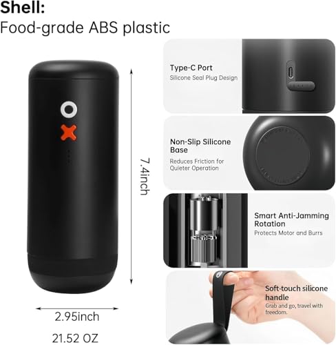 Timemore OX Burr Portable Coffee Grinder Electric Quiet Conical Burr (Tangerine Orange)