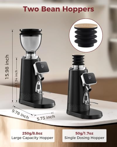 E2 Gen3 Espresso Machine with G3 64mm Flat Burr Coffee Grinder (Black Grinder)