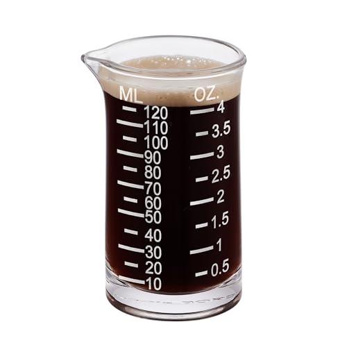 Ackers Shot Glass Etching Scale Measuring Cup 4 Ounce (White (Etching Scale))