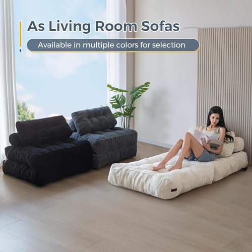 Folding Sofa Bed (Dark Grey / Single)
