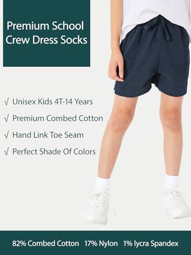 Unisex Kids Boys Girls Soft Cotton School Socks 4 (Small / White)